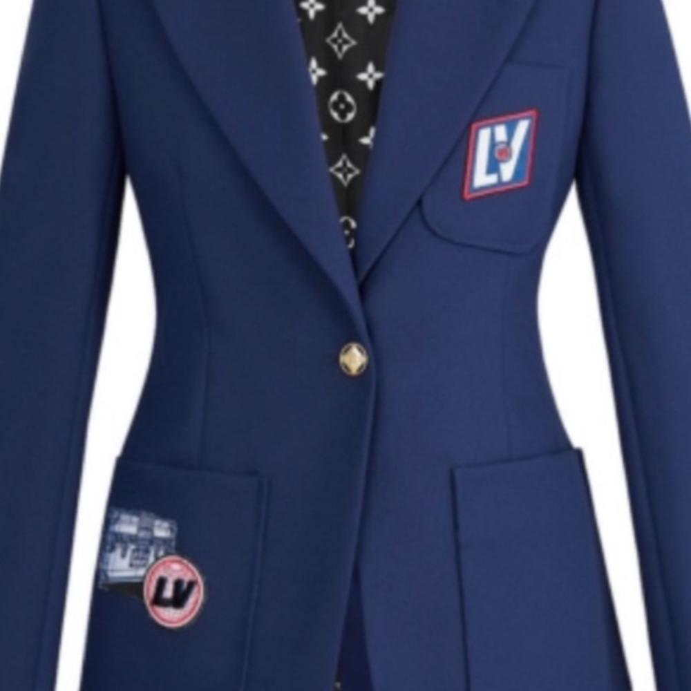 Louis Vuitton Logo Patches Blue Blazer. I am looking to purchase. Thank you.